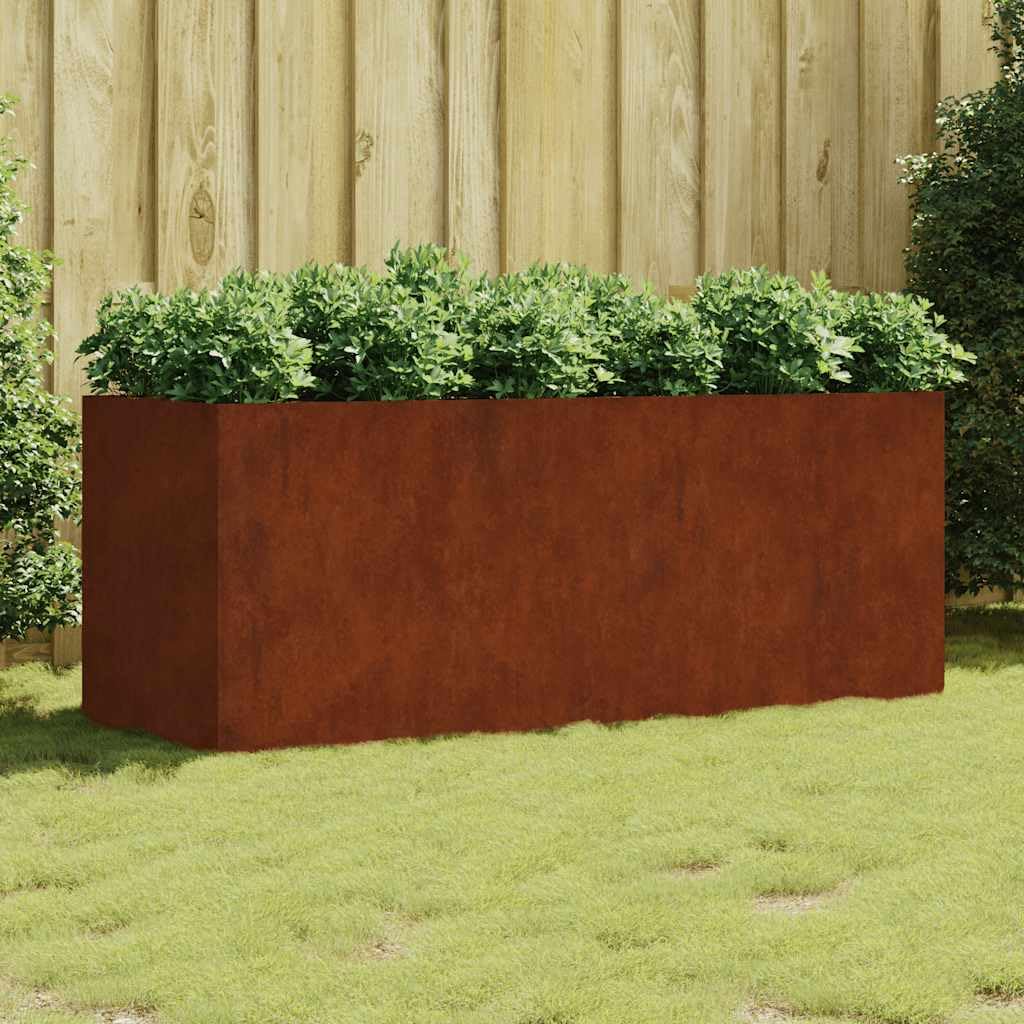 Cortenstahl-Hochbeet 200×80×80 cm – Rostoptik für Garten