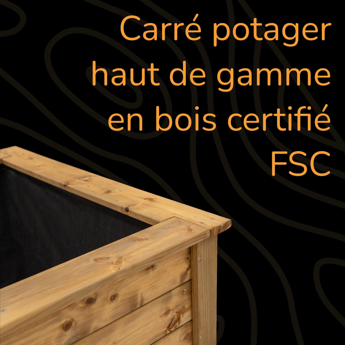 Holz-Hochbeet XXL 173×88×76 cm – FSC-Lärchenholz, ergonomisch