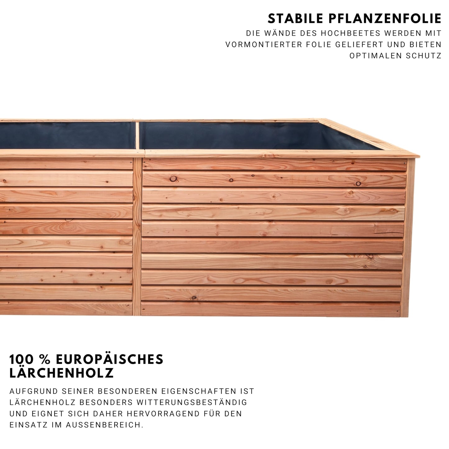 Hochbeet Lärche Rhombus XXL – 73 cm Höhe, Kräuter & Gemüse
