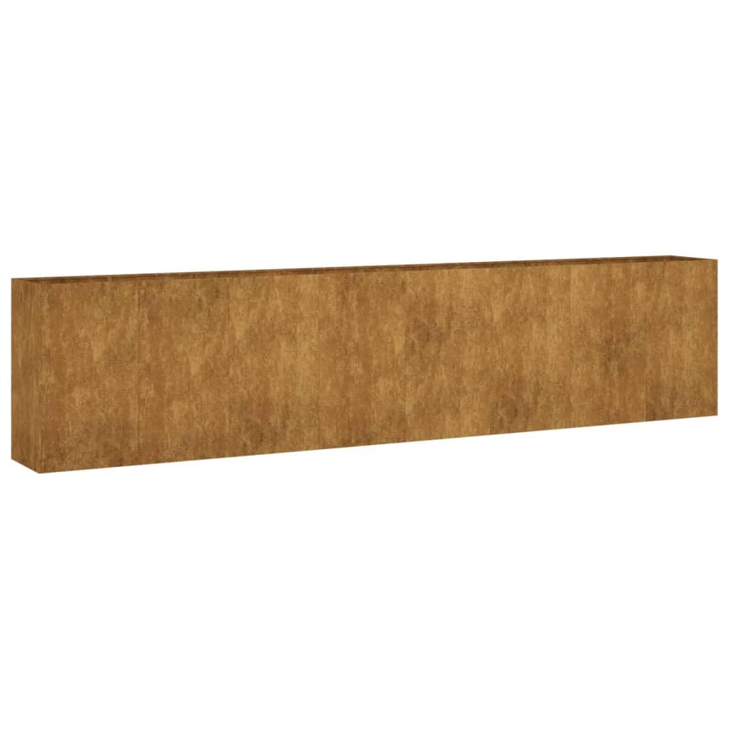 Cortenstahl-Hochbeet 360×40×80 cm – Rostoptik, Großfläche