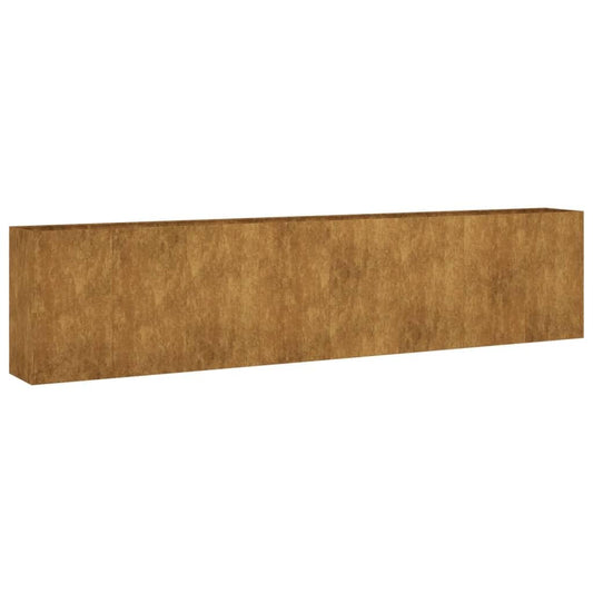Cortenstahl-Hochbeet 360×40×80 cm – Rostoptik, Großfläche