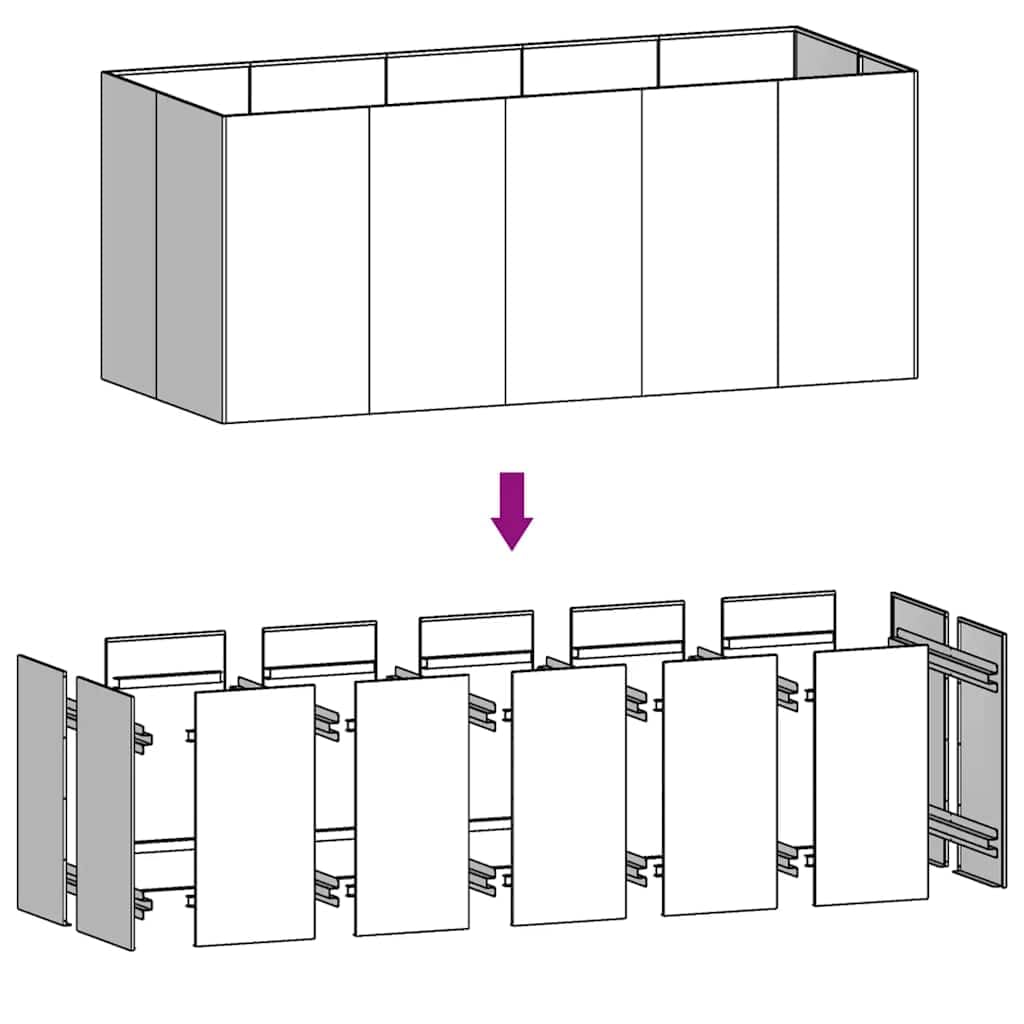 Cortenstahl-Hochbeet 200×80×80 cm – Rostoptik für Garten