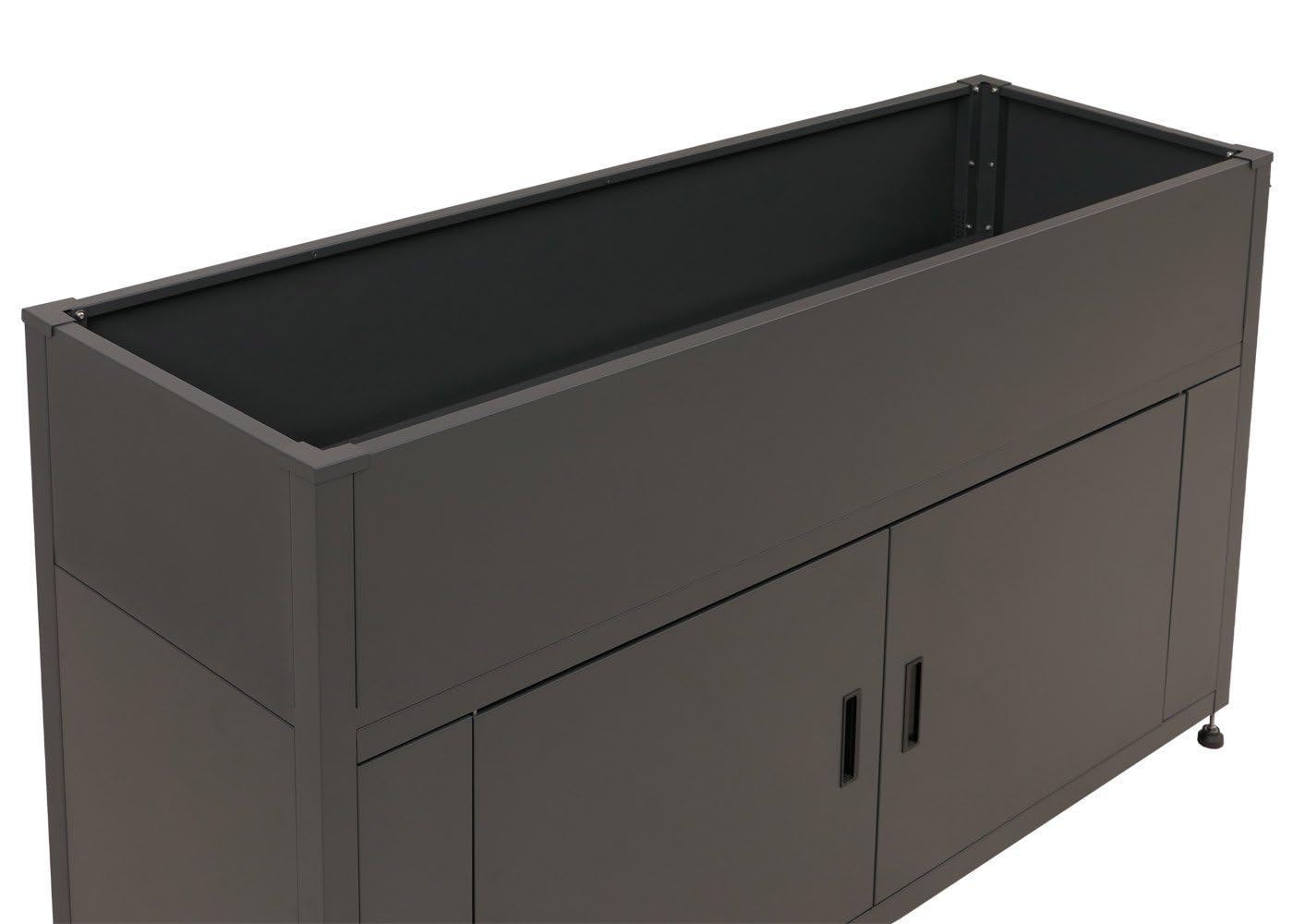 Metall-Hochbeet mit Stauraum 91×161×51 cm – Anthrazit