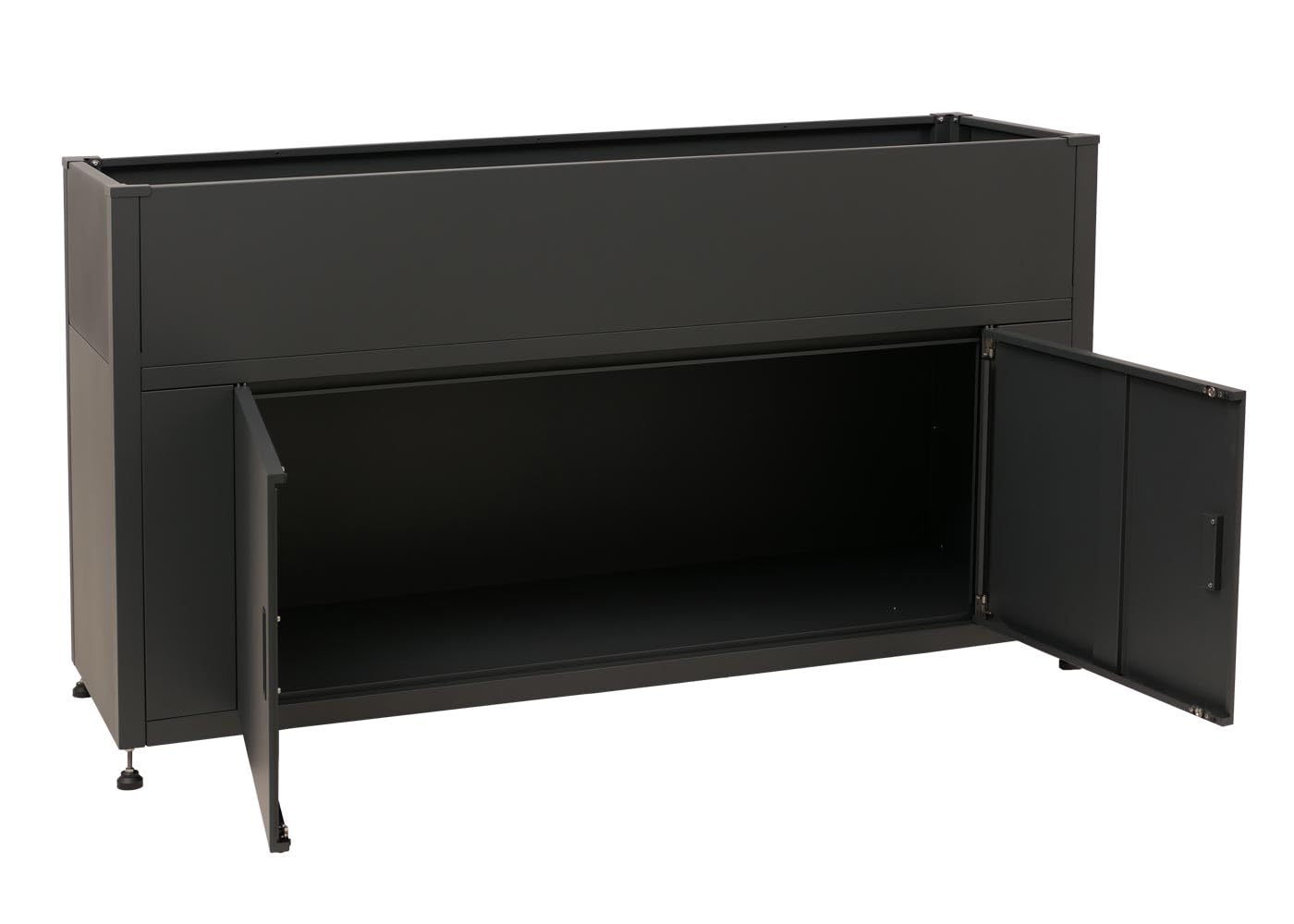 Metall-Hochbeet mit Stauraum 91×161×51 cm – Anthrazit
