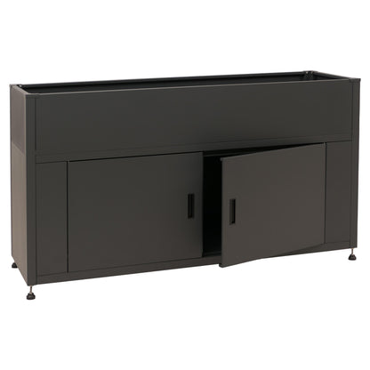 Metall-Hochbeet mit Stauraum 91×161×51 cm – Anthrazit