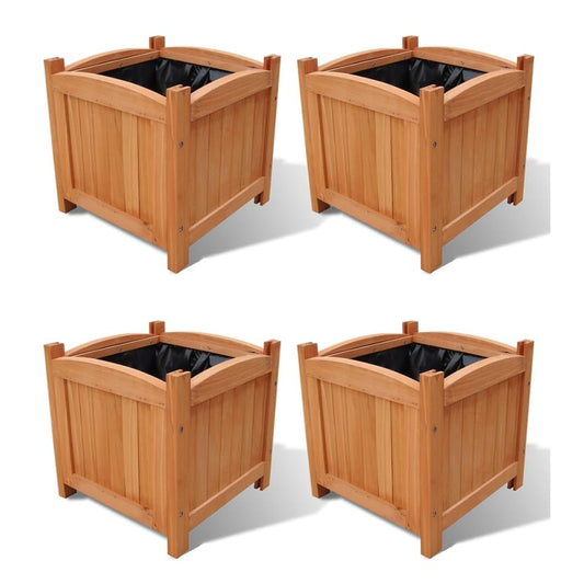 Hochbeet Massivholz 30×30×30 cm – 4er-Set für Garten & Balkon