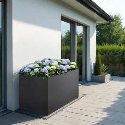 Metall-Hochbeet 150×75×77 cm – Verzinkter Stahl Eisenglimmer, rostbeständig