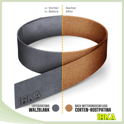 Cortenstahl-Rasenkante 20 m × 15 cm – Flexible Beeteinfassung