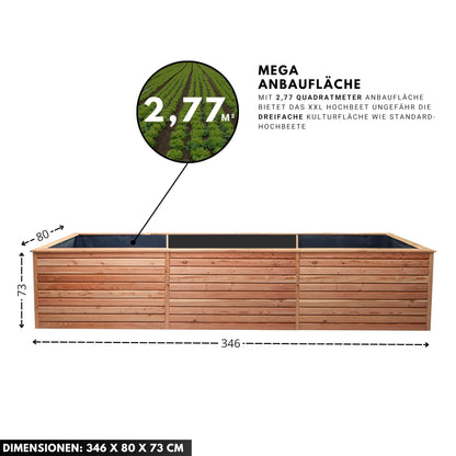 Hochbeet Lärche Rhombus XXL – 73 cm Höhe, Kräuter & Gemüse