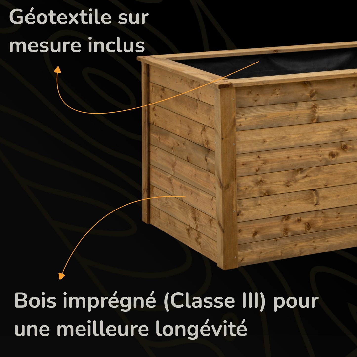Holz-Hochbeet XXL 173×88×76 cm – FSC-Lärchenholz, ergonomisch