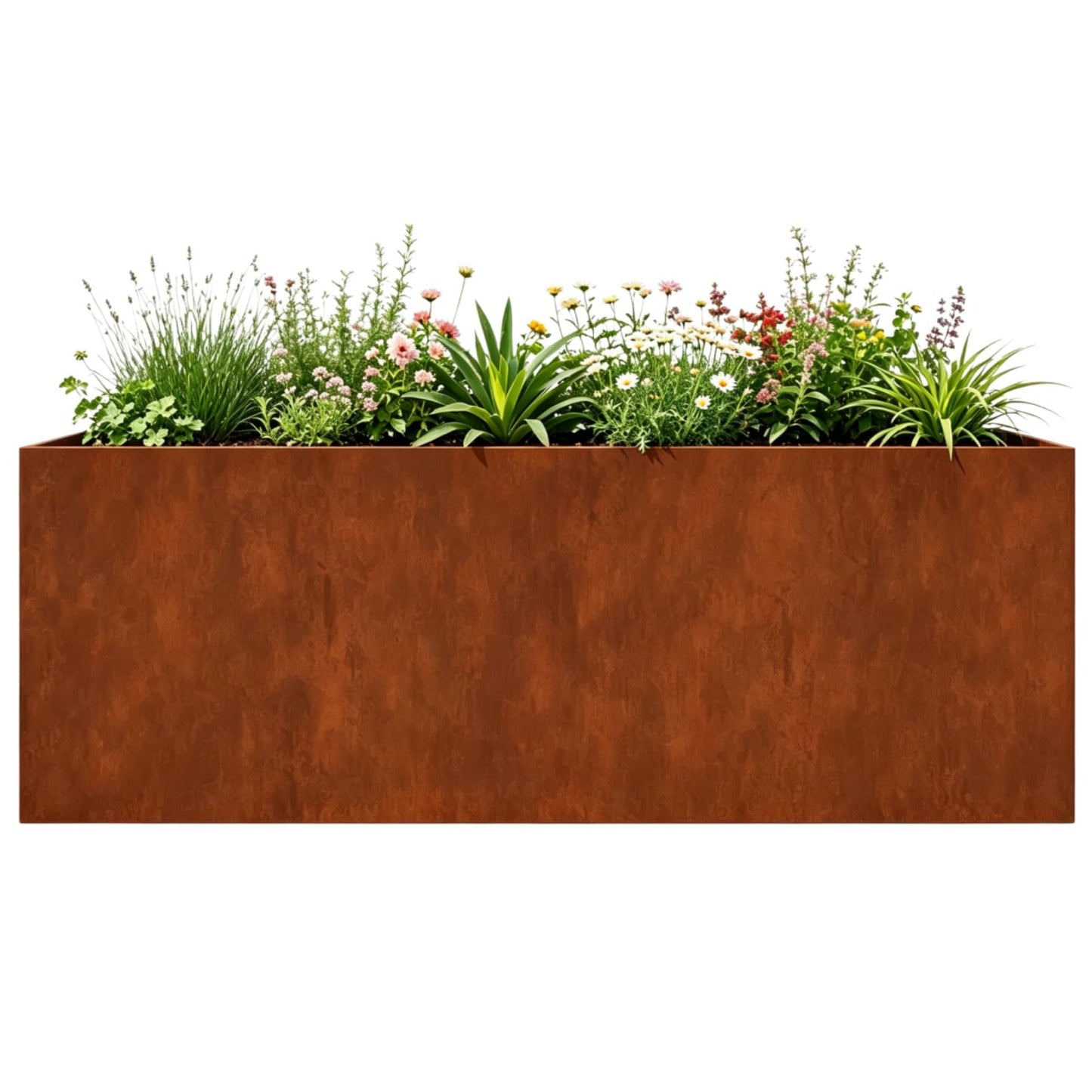 Cortenstahl-Hochbeet 200×80×80 cm – Rostoptik für Garten
