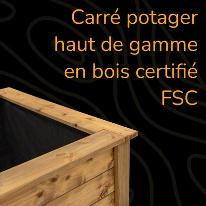 Holz-Hochbeet XXL 173×88×76 cm – FSC-Lärchenholz, ergonomisch
