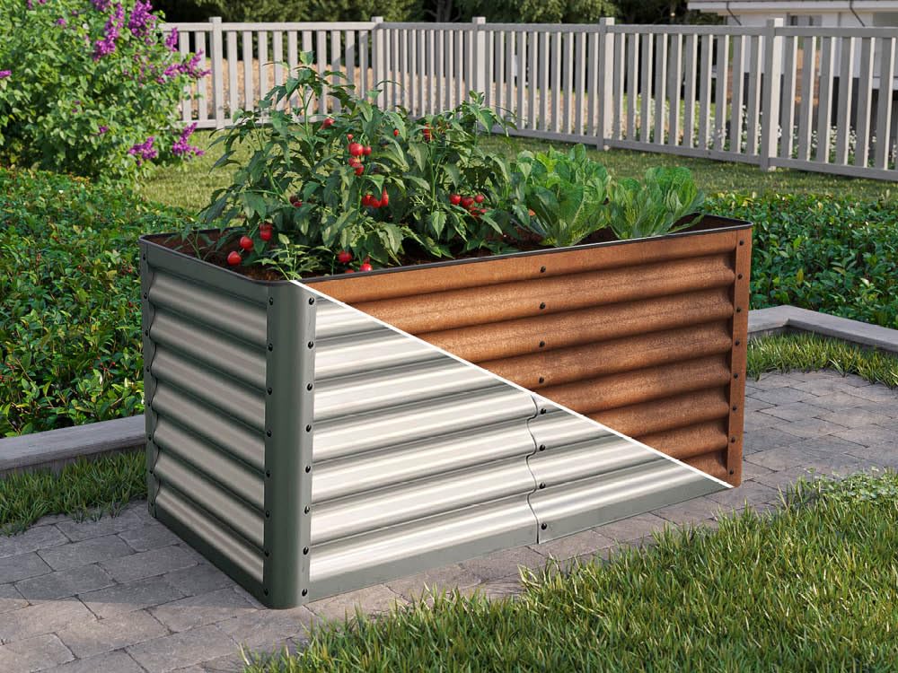Cortenstahl-Hochbeet 180×75×60 cm – Rostoptik & Kantenschutz