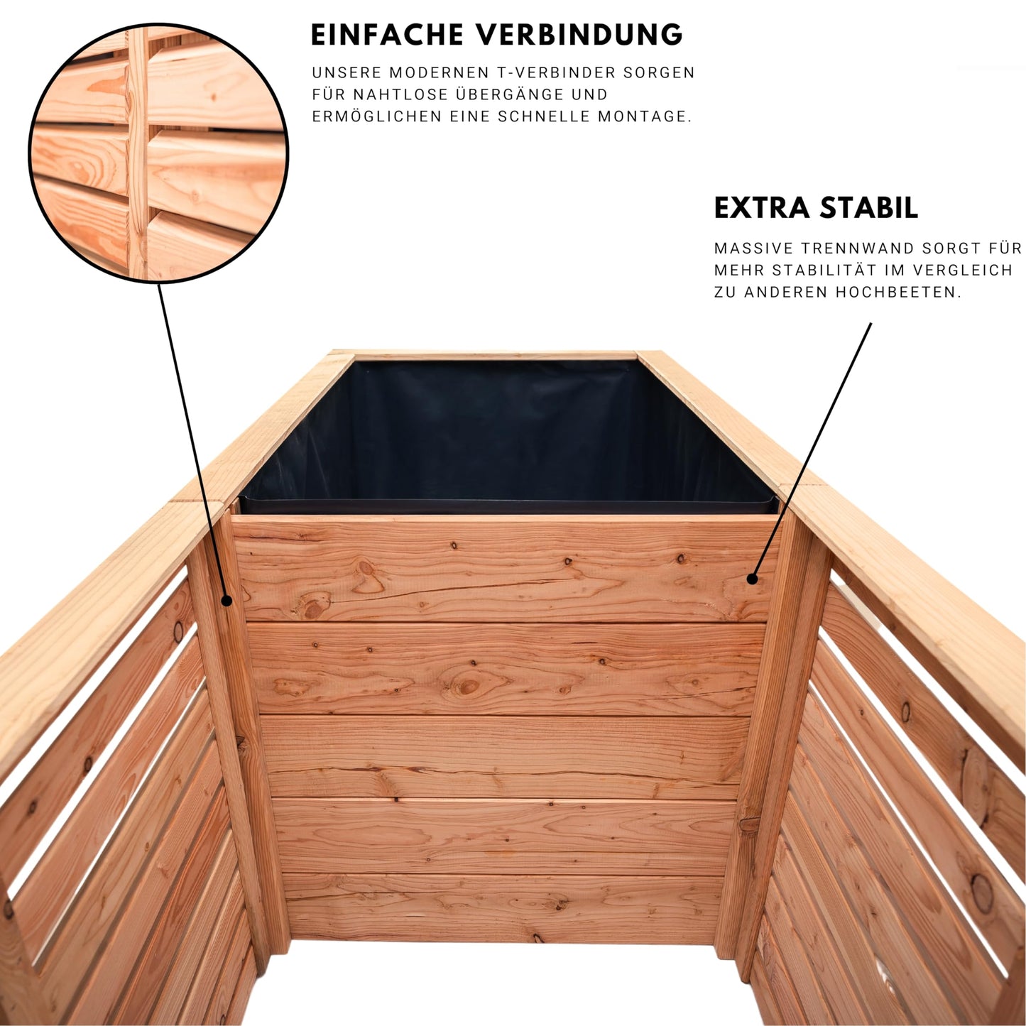 Hochbeet Lärche Rhombus XXL – 73 cm Höhe, Kräuter & Gemüse