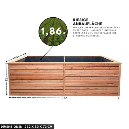 Hochbeet Lärche Rhombus XL – 73 cm Höhe, Massivholz