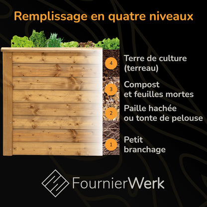 Holz-Hochbeet XXL 173×88×76 cm – FSC-Lärchenholz, ergonomisch