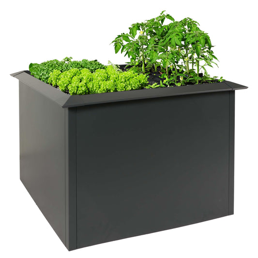 Metall-Hochbeet 110×110×78 cm – Pulverbeschichtetes Eisen, Schneckenkante