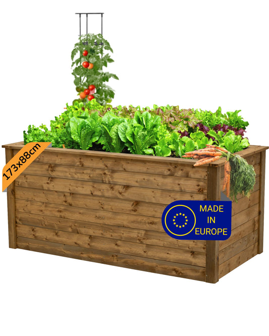 Holz-Hochbeet XXL 173×88×76 cm – FSC-Lärchenholz, ergonomisch