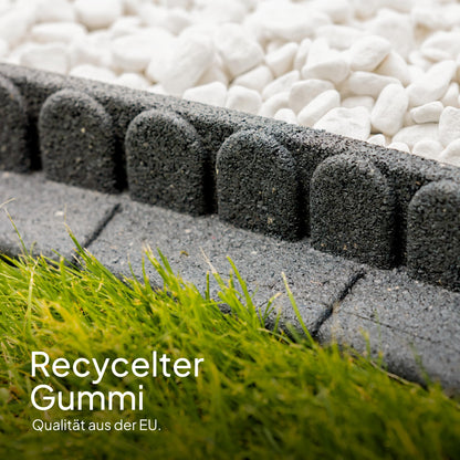 Gummi-Rasenkante 4,6 m – Flexibel, Recycelt, Anthrazit
