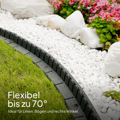 Gummi-Rasenkante 4,6 m – Flexibel, Recycelt, Anthrazit