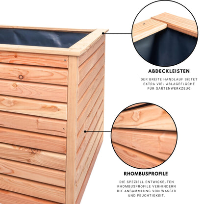 Hochbeet Lärche Rhombus XXL – 73 cm Höhe, Kräuter & Gemüse