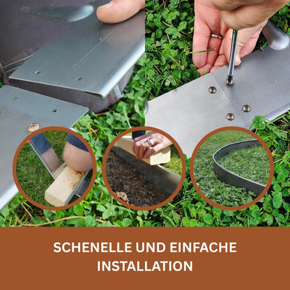 Cortenstahl-Rasenkante 10 m – Beetbegrenzung, 10 cm, Rostbraun