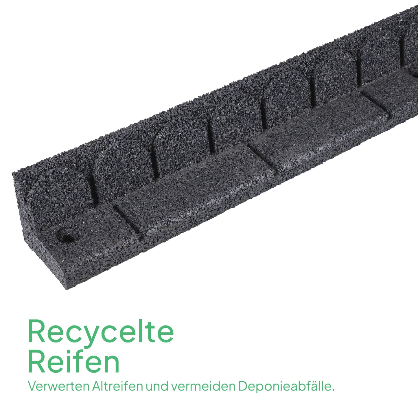 Gummi-Rasenkante 4,6 m – Flexibel, Recycelt, Anthrazit