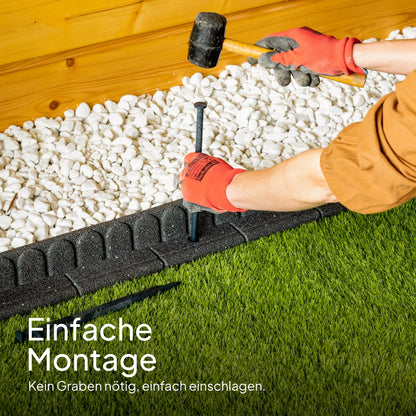 Gummi-Rasenkante 4,6 m – Flexibel, Recycelt, Anthrazit